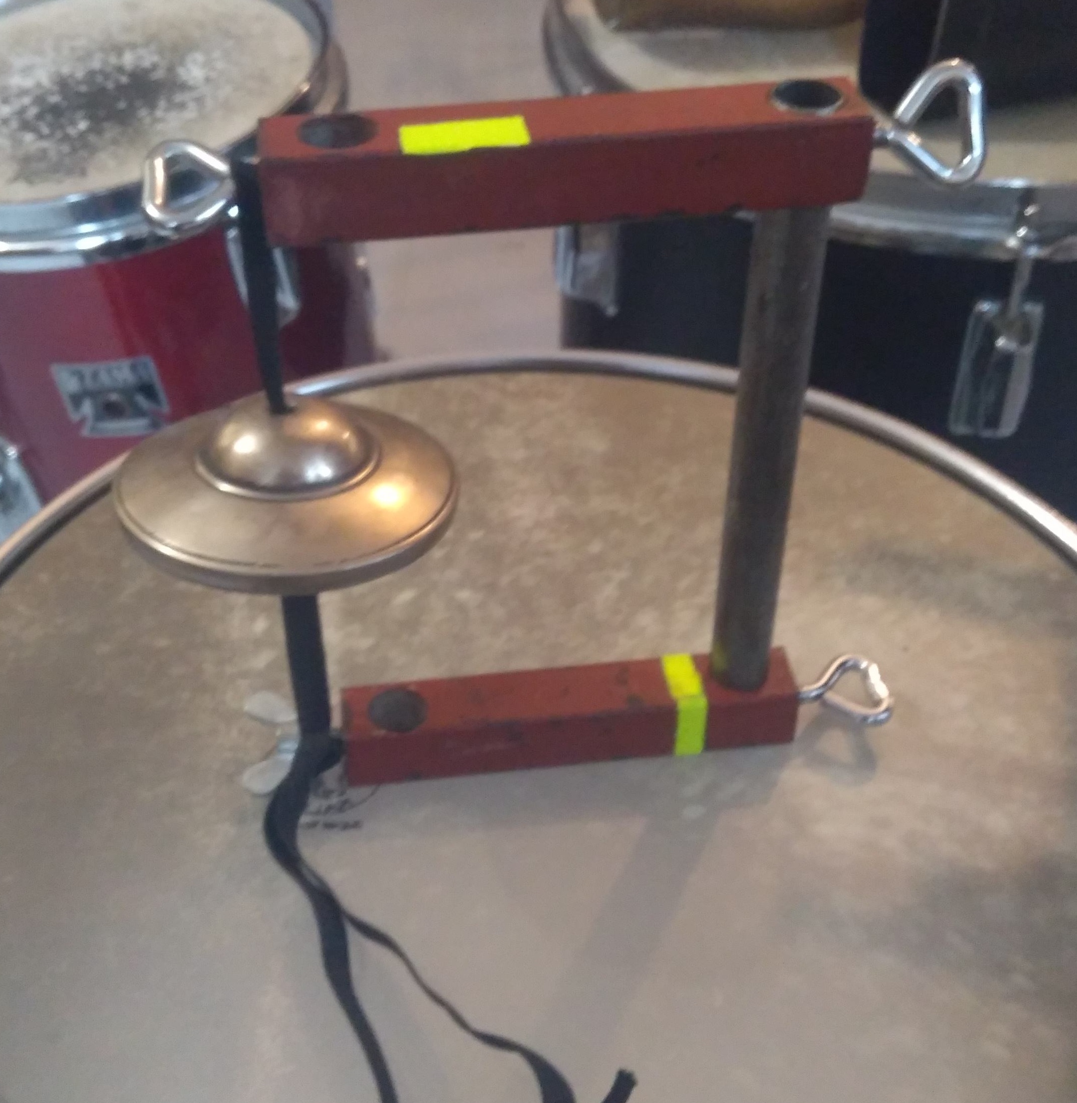 finger cymbal mounted on stretch material